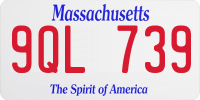 MA license plate 9QL739