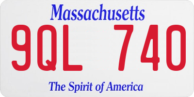 MA license plate 9QL740