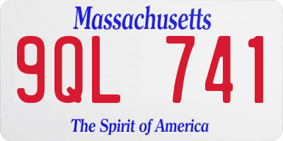 MA license plate 9QL741