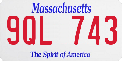 MA license plate 9QL743