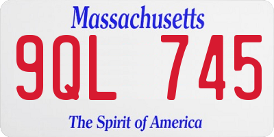 MA license plate 9QL745