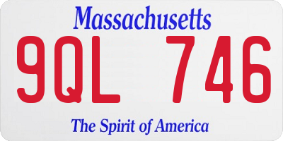 MA license plate 9QL746