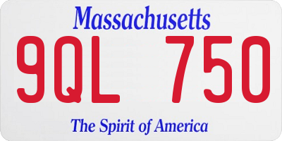 MA license plate 9QL750