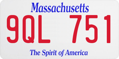 MA license plate 9QL751