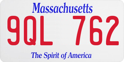 MA license plate 9QL762
