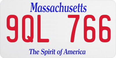 MA license plate 9QL766
