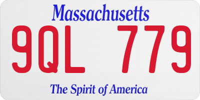 MA license plate 9QL779