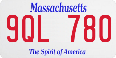 MA license plate 9QL780