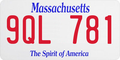 MA license plate 9QL781