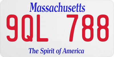 MA license plate 9QL788