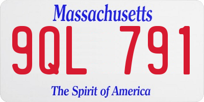 MA license plate 9QL791