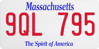 MA license plate 9QL795