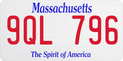 MA license plate 9QL796