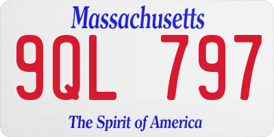MA license plate 9QL797