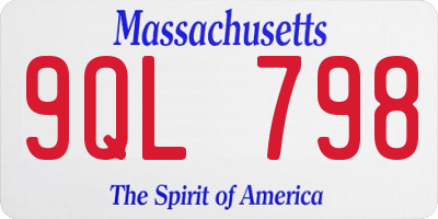 MA license plate 9QL798