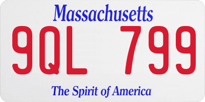 MA license plate 9QL799
