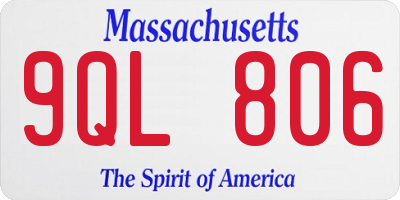 MA license plate 9QL806