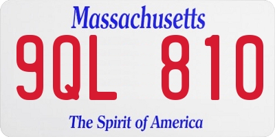 MA license plate 9QL810