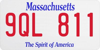 MA license plate 9QL811