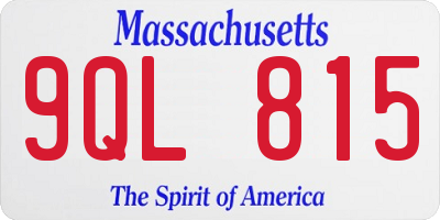 MA license plate 9QL815