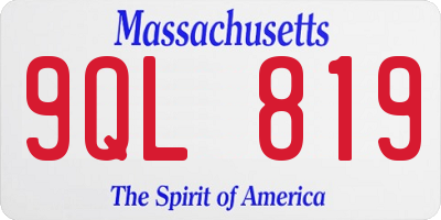 MA license plate 9QL819