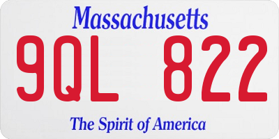 MA license plate 9QL822