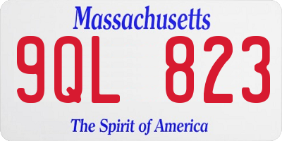 MA license plate 9QL823