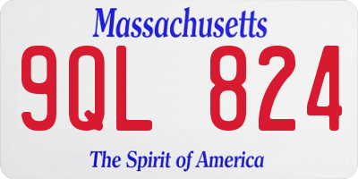 MA license plate 9QL824