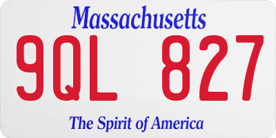 MA license plate 9QL827