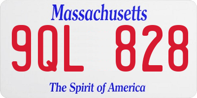 MA license plate 9QL828