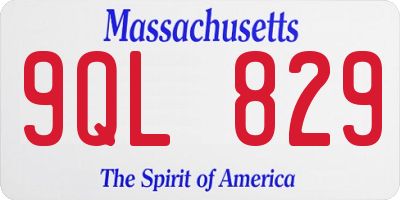 MA license plate 9QL829