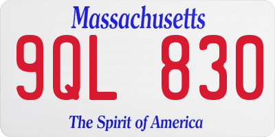 MA license plate 9QL830