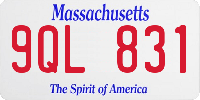 MA license plate 9QL831