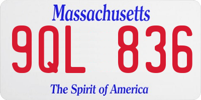 MA license plate 9QL836