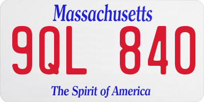MA license plate 9QL840