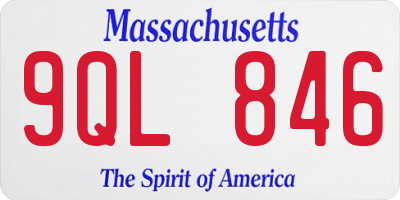 MA license plate 9QL846