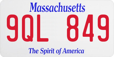 MA license plate 9QL849
