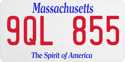 MA license plate 9QL855