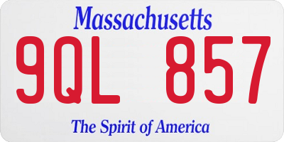 MA license plate 9QL857