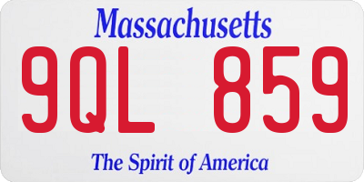 MA license plate 9QL859