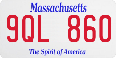MA license plate 9QL860