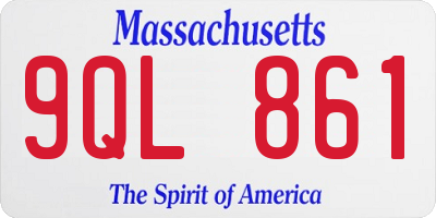 MA license plate 9QL861
