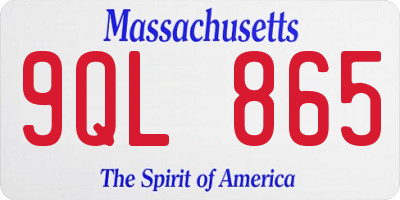 MA license plate 9QL865
