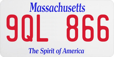 MA license plate 9QL866