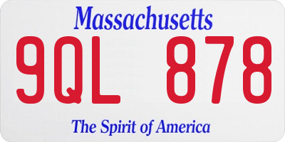 MA license plate 9QL878