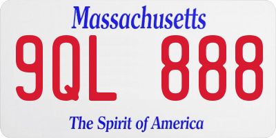 MA license plate 9QL888
