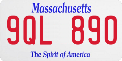 MA license plate 9QL890