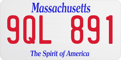 MA license plate 9QL891