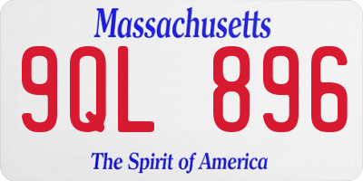 MA license plate 9QL896