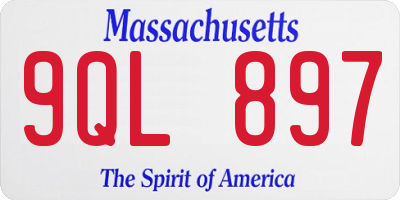 MA license plate 9QL897